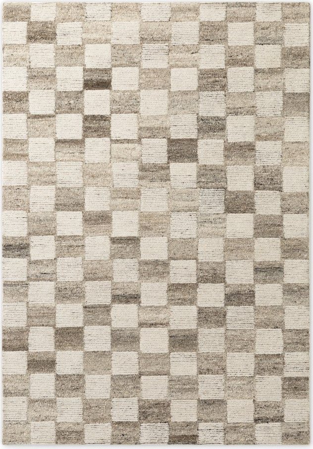 Krémový ručně tkaný vlněný koberec 80x150 cm Boho 1.0 Quadra – Vikosa Vikosa