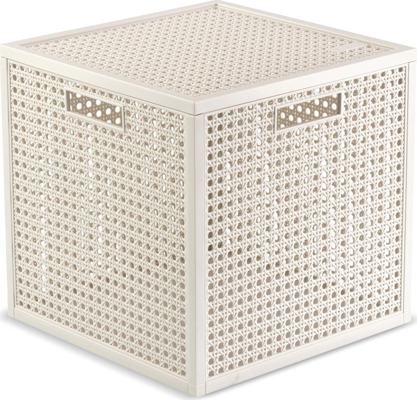 Krémový úložný box s víkem z recyklovaného plastu 28x28x28 cm Kaya Cube – Curver Curver