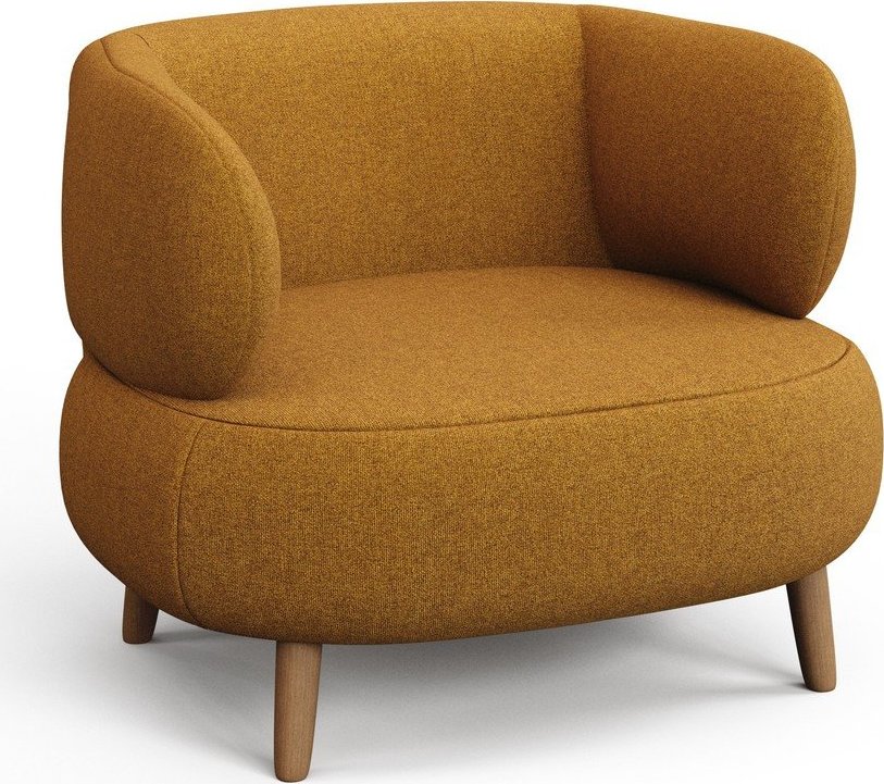 Křeslo z textilie bouclé v hořčicové barvě Luisa – Kave Home Kave Home