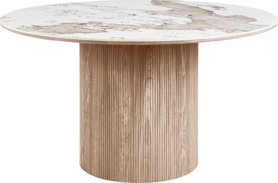Kulatý jídelní stůl s deskou v dekoru mramoru ø 140 cm Athens – House Nordic House Nordic