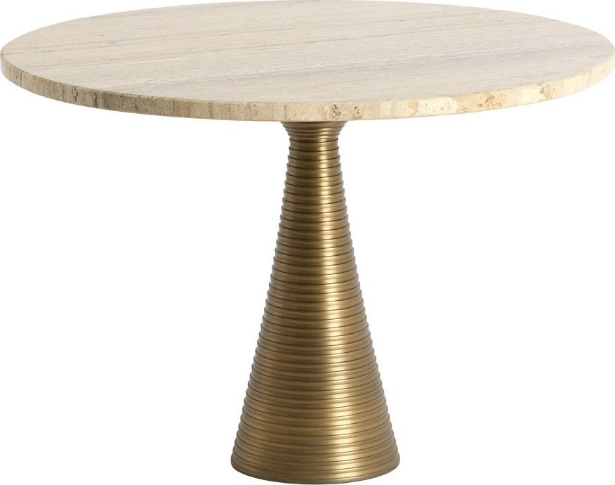 Kulatý konferenční stolek s deskou z kamene v bronzové barvě/ve světle přírodní barvě ø 50 cm Bahia – Light & Living Light & Living