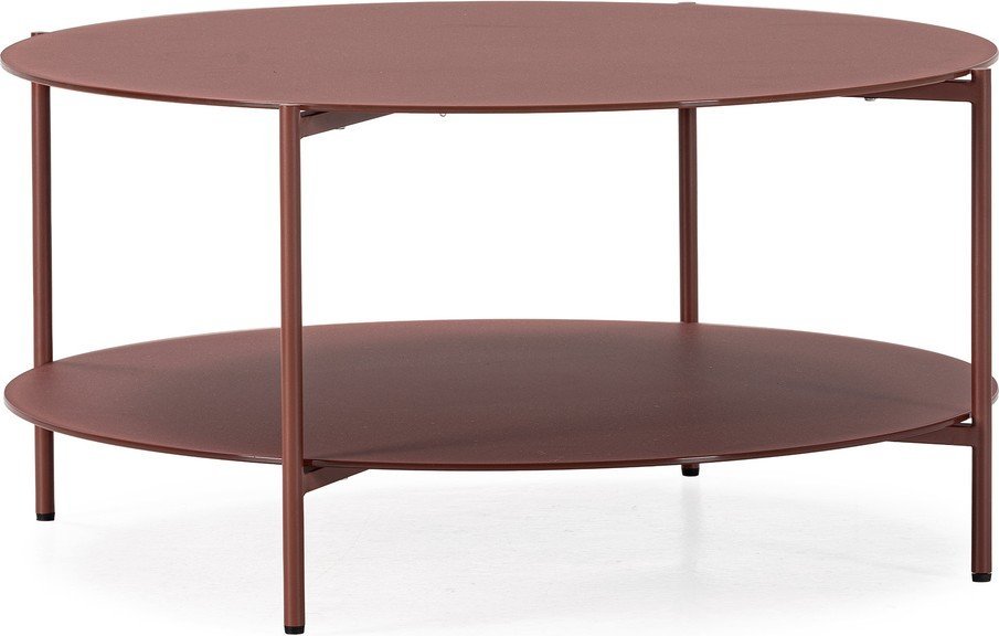 Kulatý konferenční stolek se skleněnou deskou v terakotové barvě ø 83 cm Davi – MOME Mome