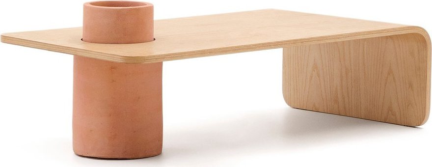 Kulatý konferenční stolek v dekoru dubu v přírodní barvě 60x110 cm Olaria – Kave Home Kave Home