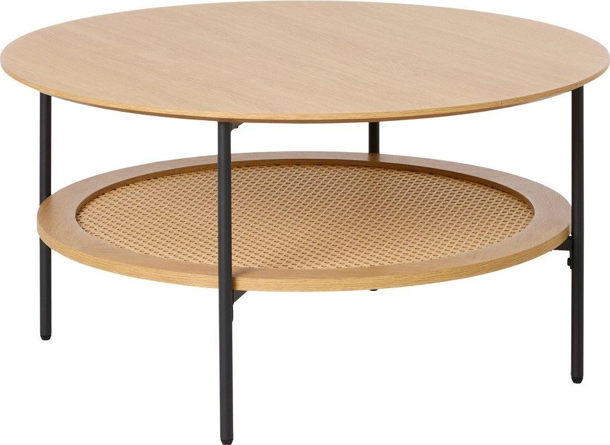 Kulatý konferenční stolek v dekoru dubu v přírodní barvě ø 80 cm Pensacola – Unique Furniture Unique Furniture