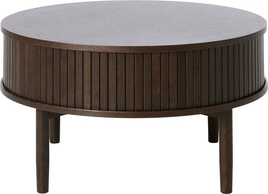 Kulatý konferenční stolek v dekoru dubu v tmavě přírodní barvě ø 85 cm Meta – Unique Furniture Unique Furniture