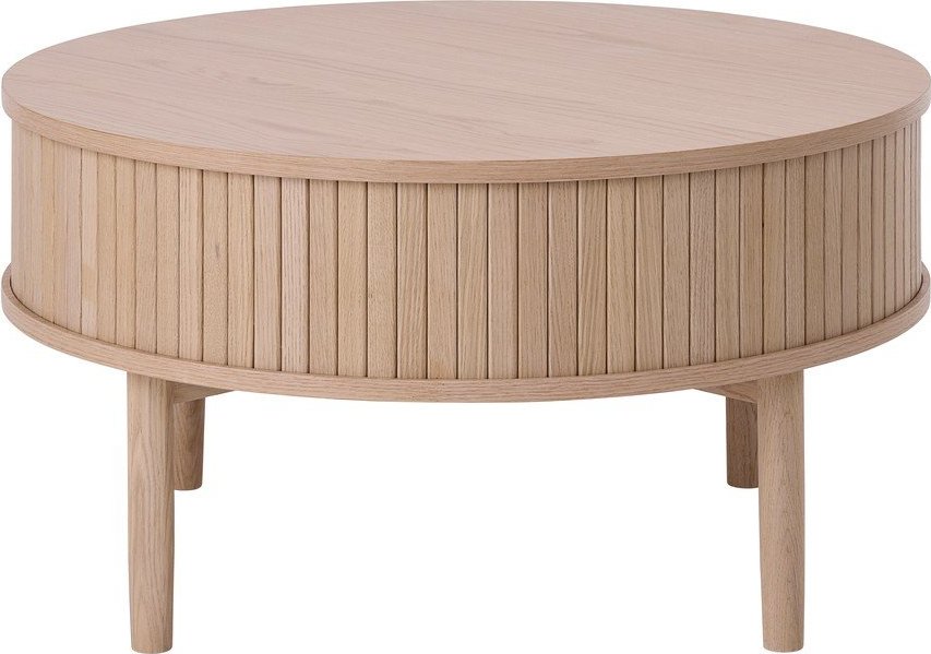 Kulatý konferenční stolek v dekoru dubu ve světle přírodní barvě ø 85 cm Meta – Unique Furniture Unique Furniture