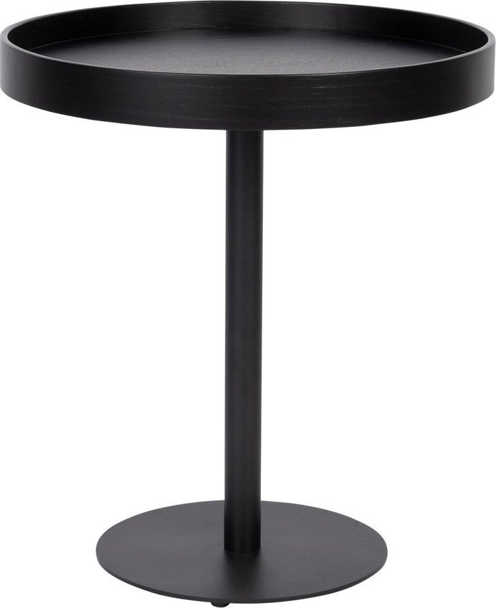 Kulatý odkládací stolek s deskou v dubovém dekoru ø 40 cm Yuri S – White Label White Label