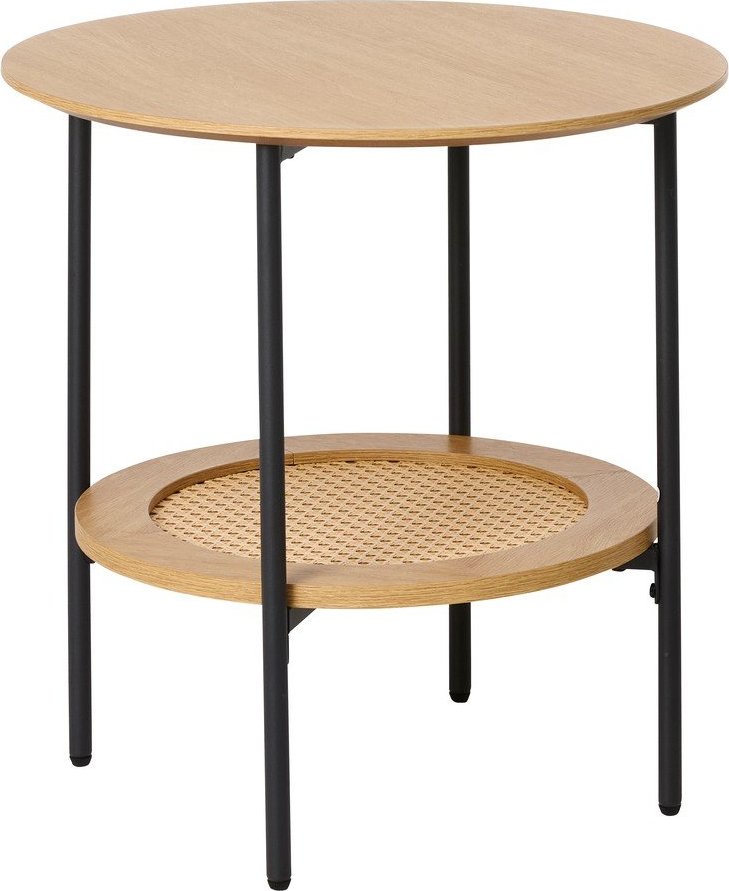 Kulatý odkládací stolek v dekoru dubu ø 50 cm Pensacola – Unique Furniture Unique Furniture