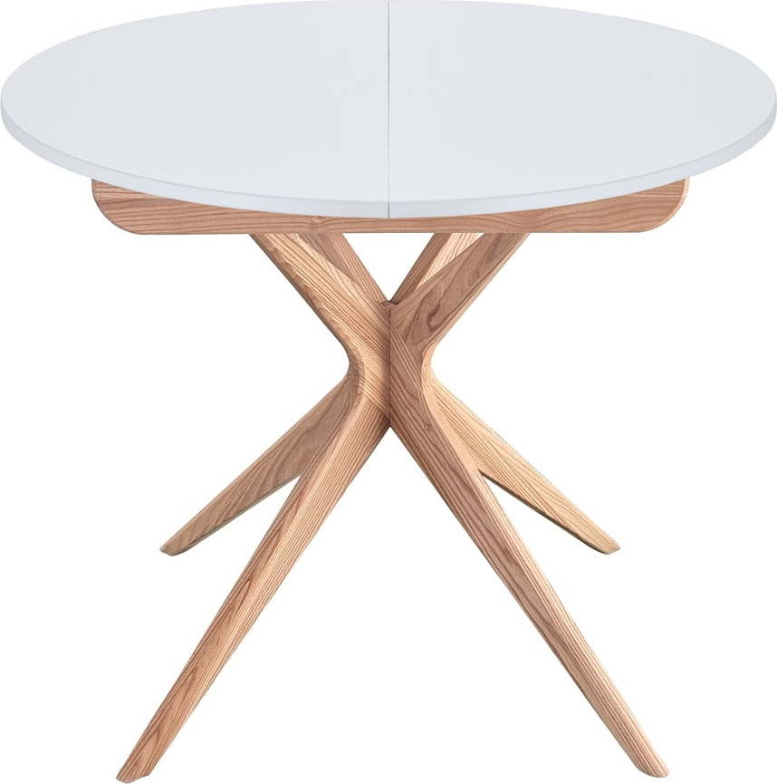 Kulatý rozkládací jídelní stůl s přídavnou deskou ø 90 cm Jubi – Ragaba Ragaba
