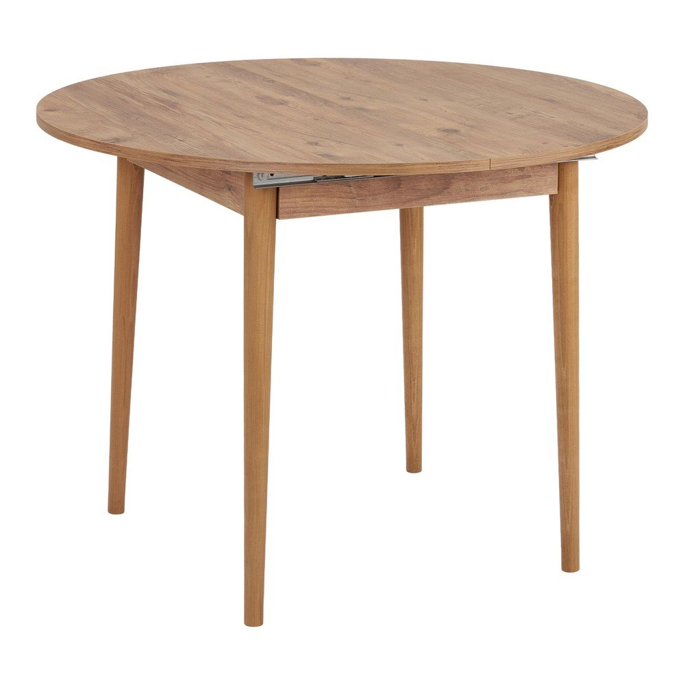 Kulatý rozkládací jídelní stůl s přídavnou deskou v dekoru borovice ø 100 cm Viona – Kalune Design Kalune Design
