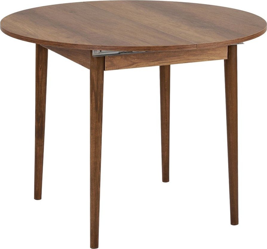 Kulatý rozkládací jídelní stůl s přídavnou deskou v dekoru ořechu ø 100 cm Viona – Kalune Design Kalune Design