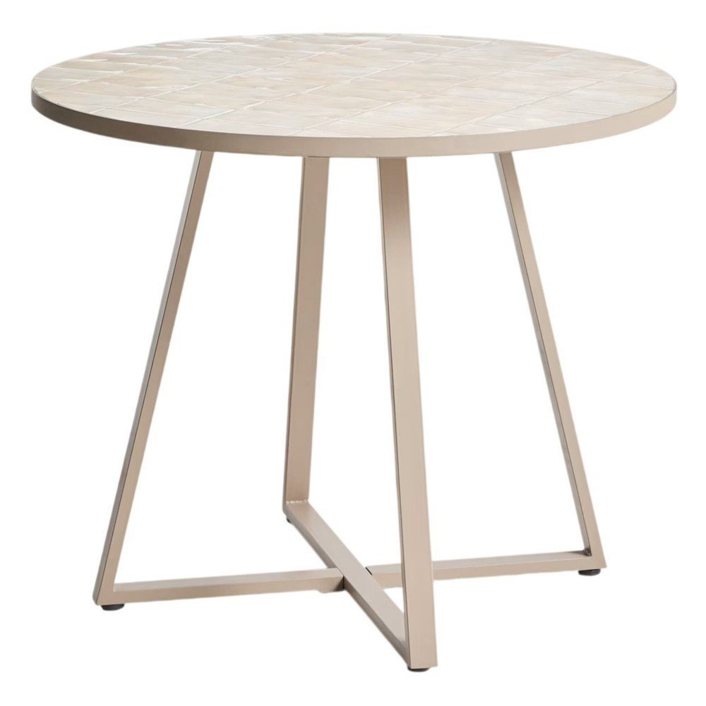 Kulatý zahradní jídelní stůl s keramickou deskou ø 90 cm Tella – Kave Home Kave Home