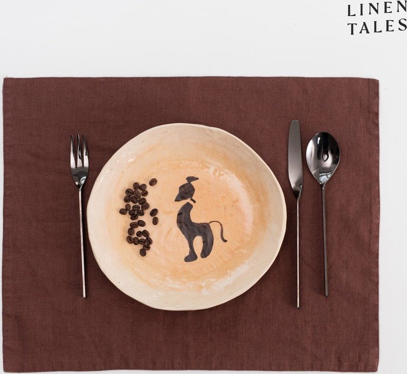 Lněné prostírání 35x45 cm Chocolate – Linen Tales Linen Tales