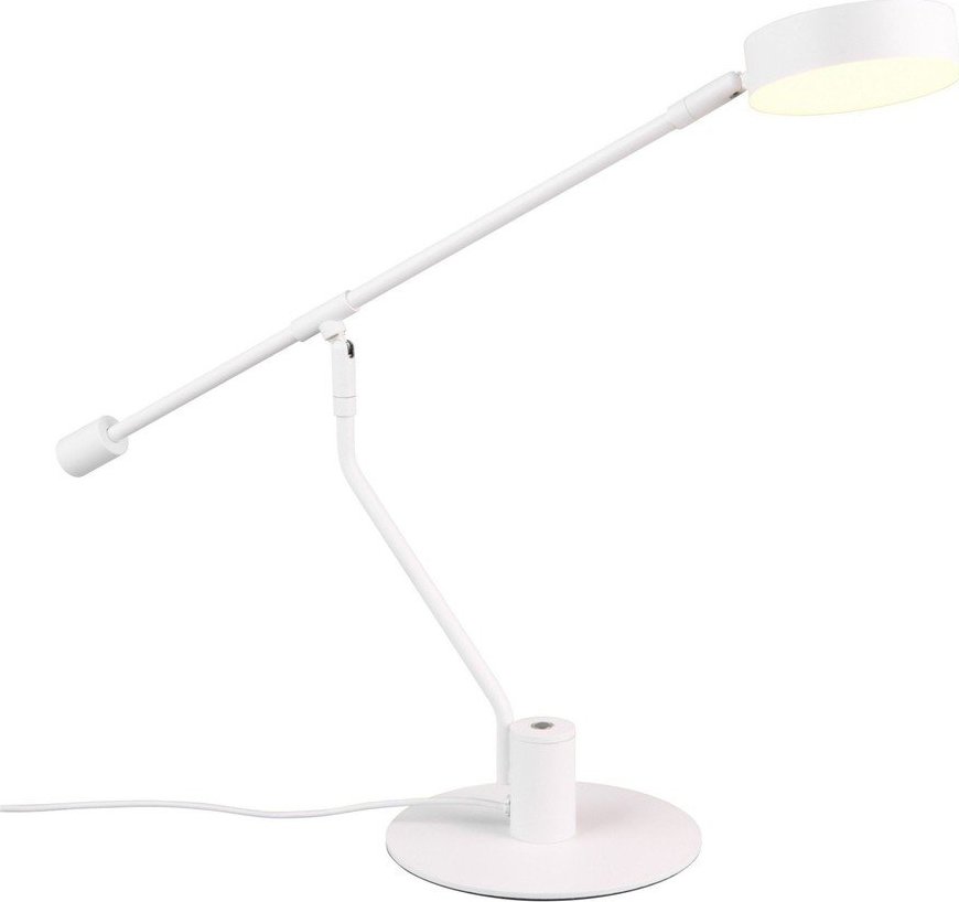 Matně bílá LED stolní lampa s ohybatelnou konstrukcí (výška 64 cm) Manduro – Trio TRIO