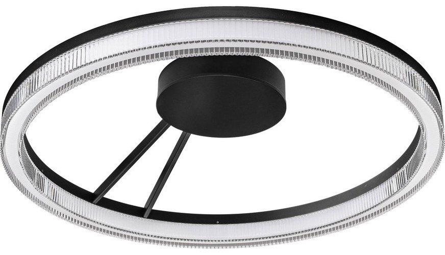 Matně černé hliníkové LED stmívatelné stropní svítidlo se stínidlem z akrylového skla Lonela – Nova Luce Nova Luce