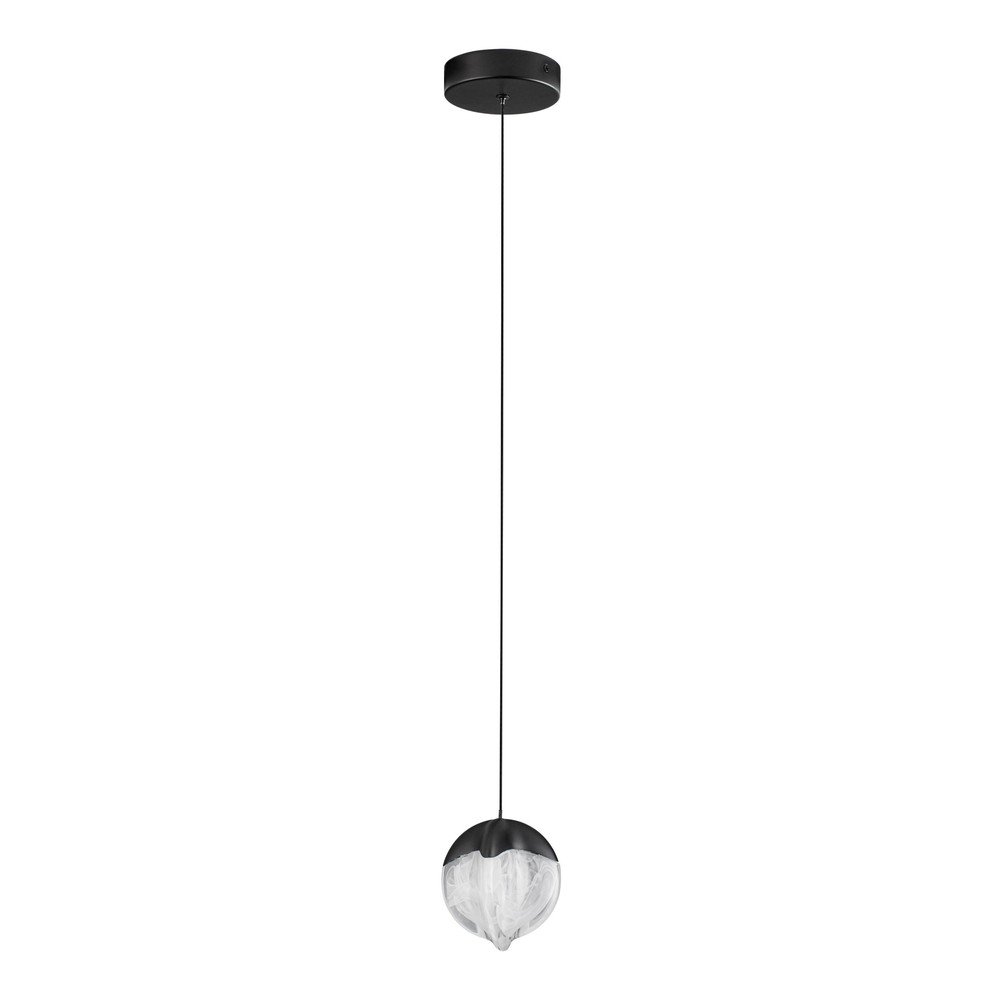 Matně černé hliníkové LED stmívatelné závěsné svítidlo se skleněným stínidlem ø 12 cm Alicia – Nova Luce Nova Luce