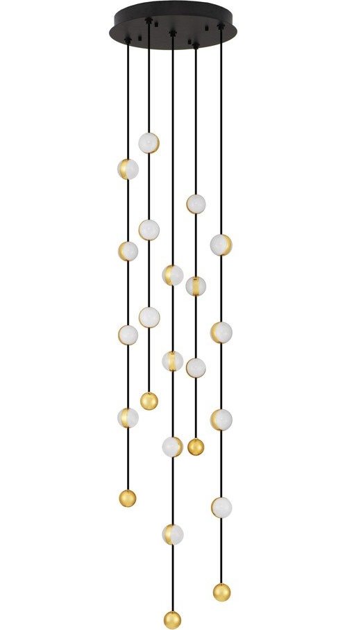 Matně černé hliníkové LED stmívatelné závěsné svítidlo se stínidlem z akrylového skla ø 38 cm Alcinoe – Nova Luce Nova Luce