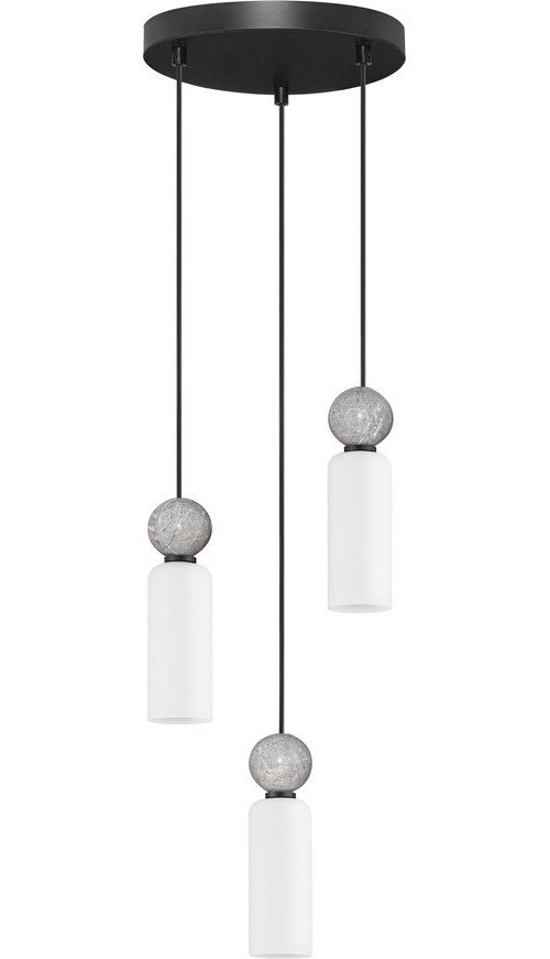 Matně černé kamenné závěsné svítidlo se skleněným stínidlem ø 25 cm Filomena – Nova Luce Nova Luce