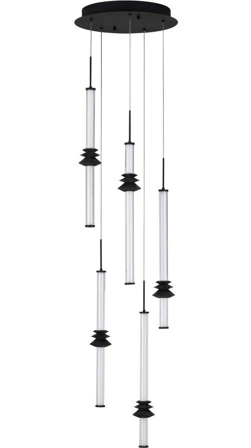 Matně černé keramické LED stmívatelné závěsné svítidlo se stínidlem z akrylového skla ø 35 cm Stalactite – Nova Luce Nova Luce