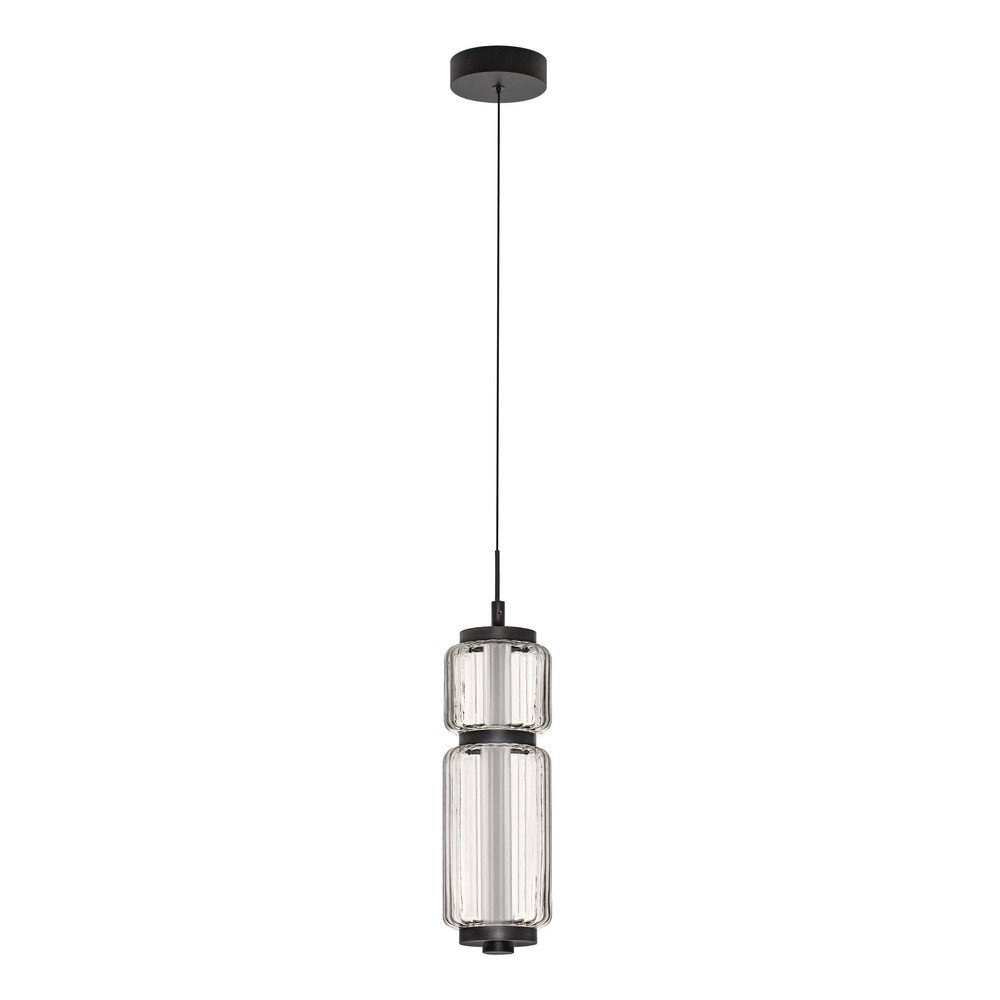 Matně černé skleněné LED závěsné svítidlo ø 12 cm Liesa – Nova Luce Nova Luce