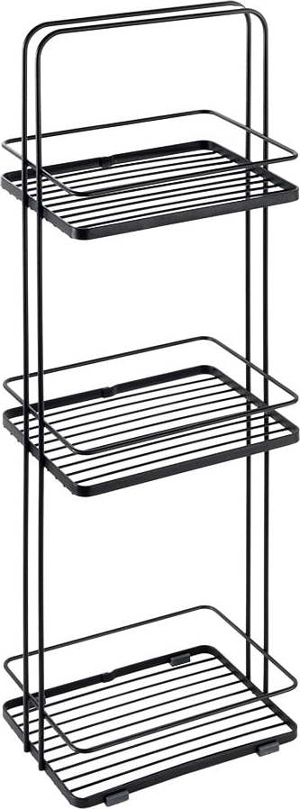 Matně černý ocelový koupelnový regál 22x73 cm Lava – Metaltex Metaltex