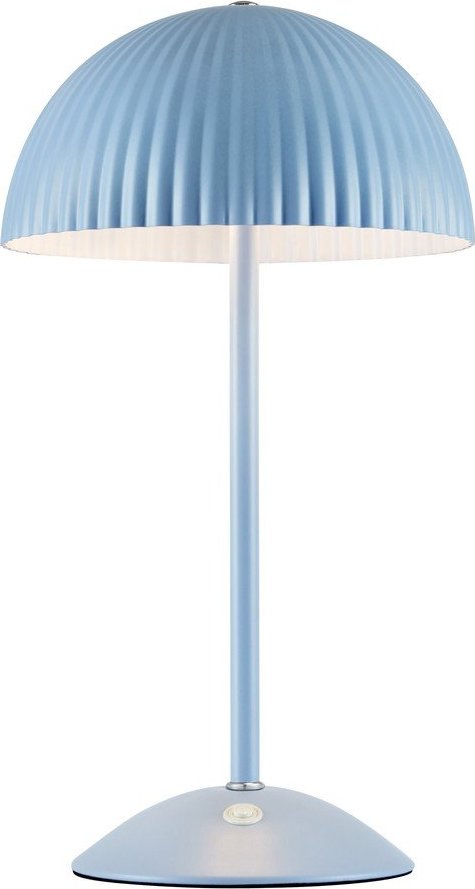 Modrá kovová stolní lampa s kovovým stínidlem (výška 33