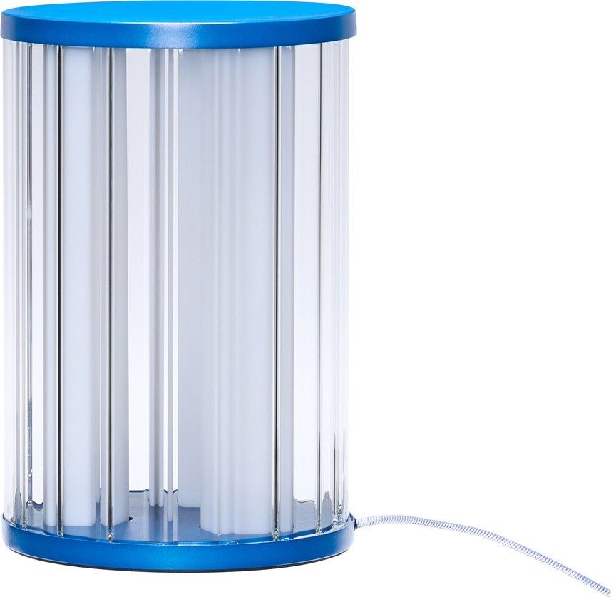 Modrá skleněná LED stmívatelná stolní lampa (výška 30 cm) Aru – Hübsch Hübsch