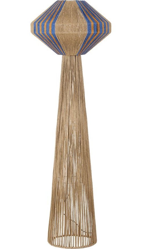 Modrá/v přírodní barvě provazová stojací lampa (výška 152 cm) Abby – Nova Luce Nova Luce
