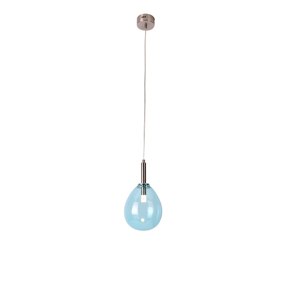 Modré LED závěsné svítidlo se skleněným stínidlem Lukka – Candellux Lighting Candellux Lighting