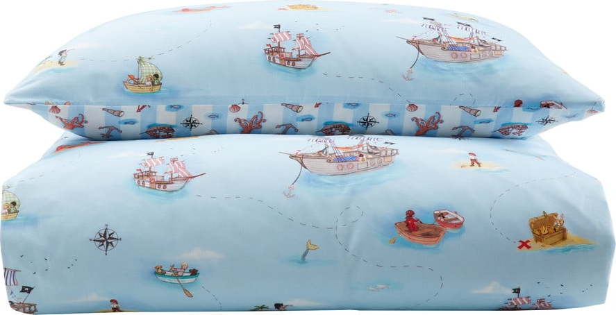 Modré bavlněné dětské povlečení na jednolůžko 135x200 cm Pirates – Belle & Boo Belle & Boo