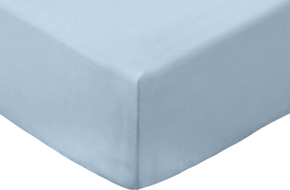Modré napínací prostěradlo z bavlněného perkálu 185x200 cm Cotton Percale – Bianca Bianca
