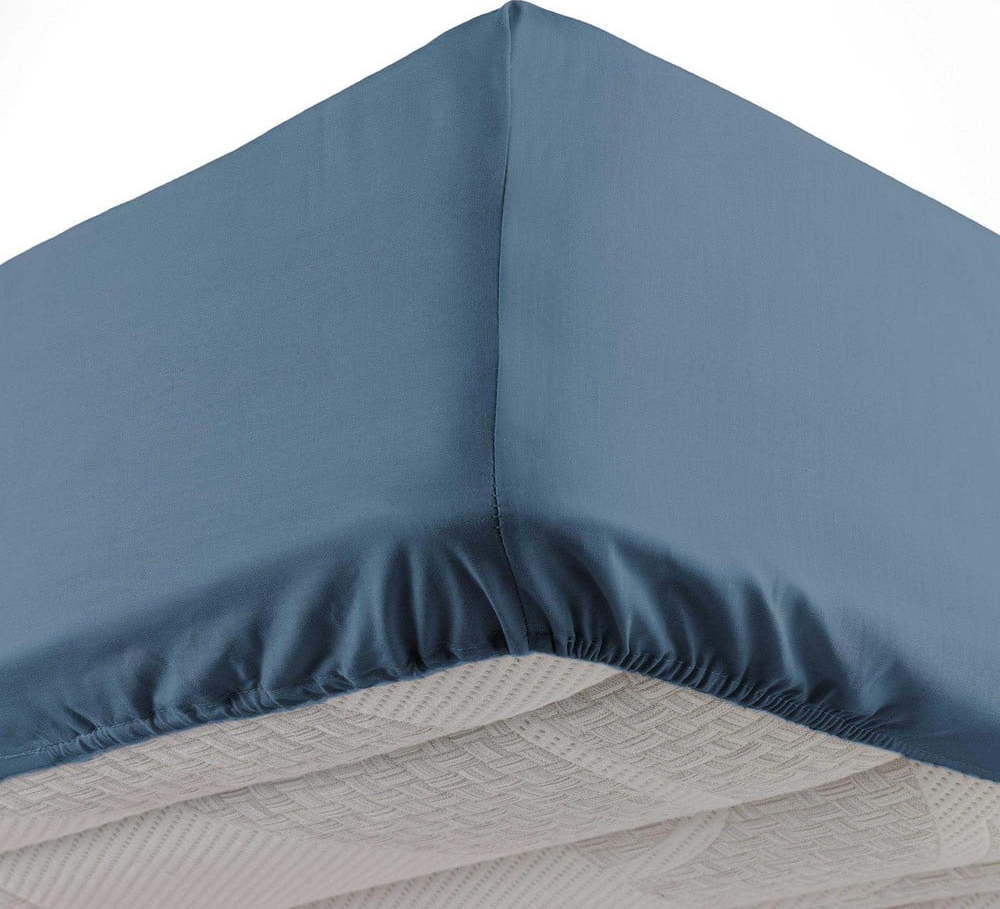 Modré napínací prostěradlo z mikrovlákna 90x190 cm Oscar – douceur d'intérieur Douceur d intérieur