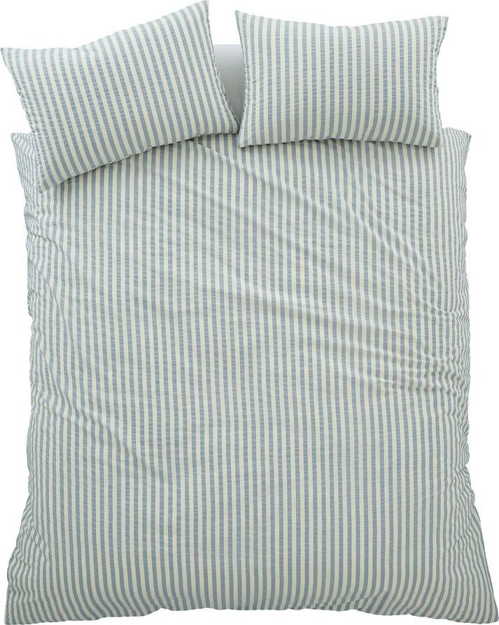 Modré povlečení na jednolůžko 135x200 cm Cotton Rich Woven Stripe – Pineapple Elephant Pineapple Elephant