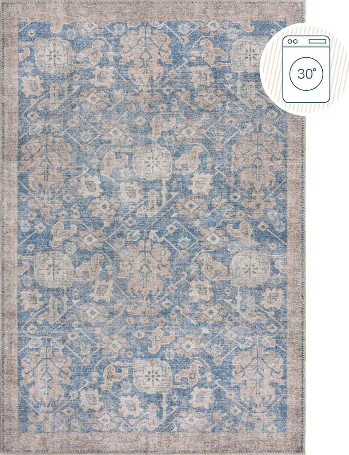 Modrý pratelný koberec 190x290 cm Orelia Global – Flair Rugs Flair Rugs