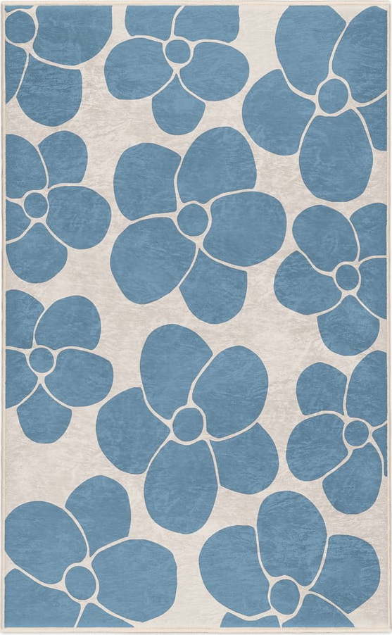 Modrý pratelný koberec 80x150 cm Blue Meadow – Mila Home Mila Home