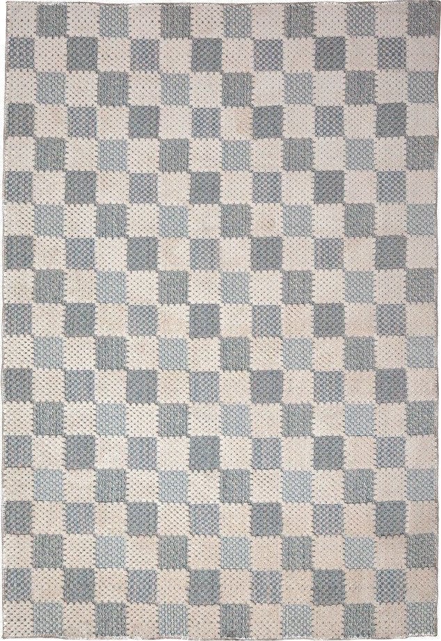 Modrý pratelný koberec s příměsí bavlny 116x170 cm Muted Checkerboard – Flair Rugs Flair Rugs