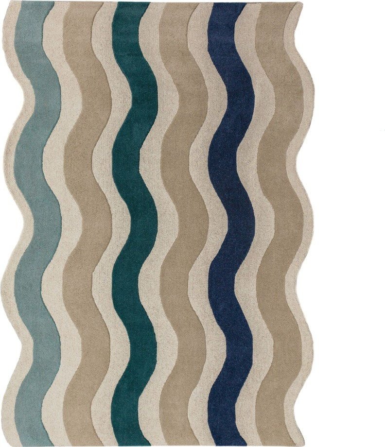 Modrý ručně tkaný vlněný koberec 160x230 cm Cascade Wool – Flair Rugs Flair Rugs