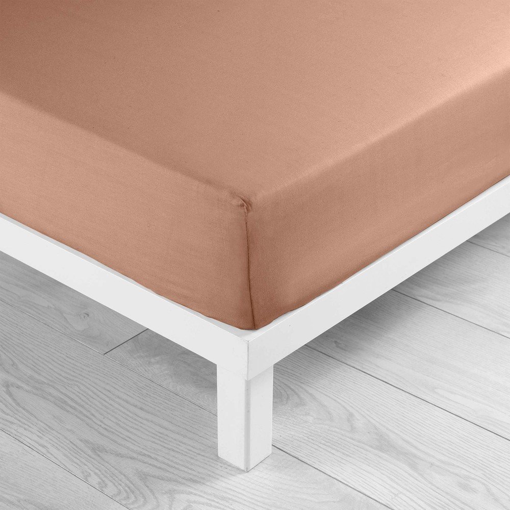 Napínací bavlněné prostěradlo v lososové barvě 160x200 cm Lina – douceur d'intérieur Douceur d intérieur