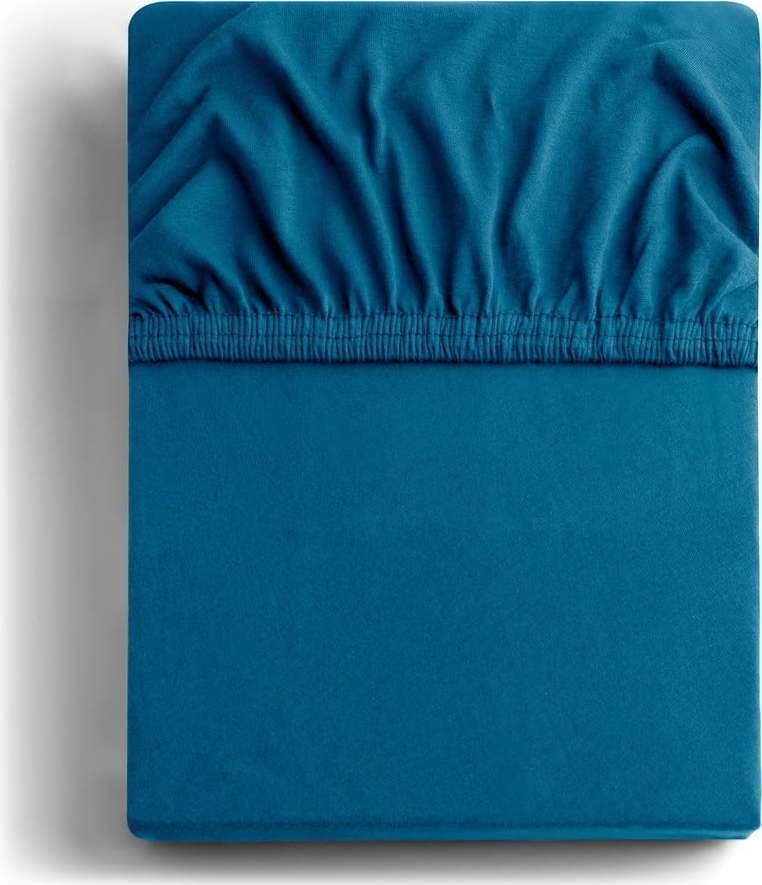 Napínací prostěradlo jersey v petrolejové barvě 140x200 cm Amber – Restilo Restilo