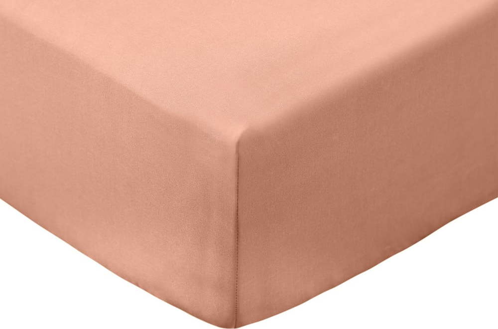 Napínací prostěradlo z bavlněného perkálu v terakotové barvě 90x190 cm Cotton Percale – Bianca Bianca
