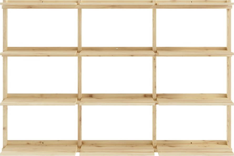 Nástěnná knihovna z borovicového dřeva v přírodní barvě 192x127 cm Groove – Karup Design Karup