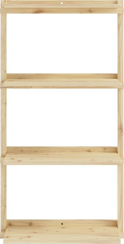 Nástěnná knihovna z borovicového dřeva v přírodní barvě 66x127 cm Groove – Karup Design Karup