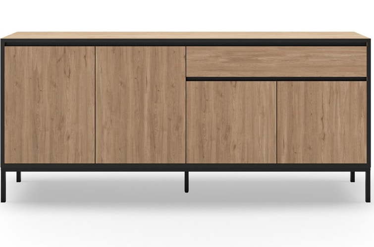 Nízká komoda v dekoru dubu v přírodní barvě 180x80 cm Lorenza – Marckeric Marckeric