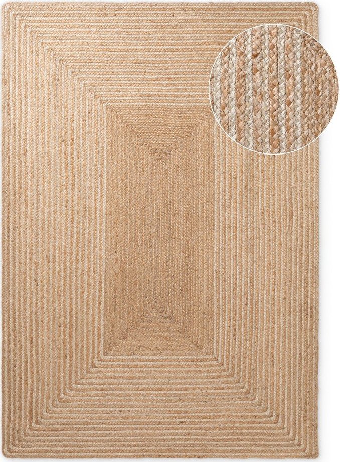 Oboustranný/ručně tkaný jutový koberec v přírodní barvě/ve světle přírodní barvě 160x230 cm Juno – Hanse Home Hanse Home