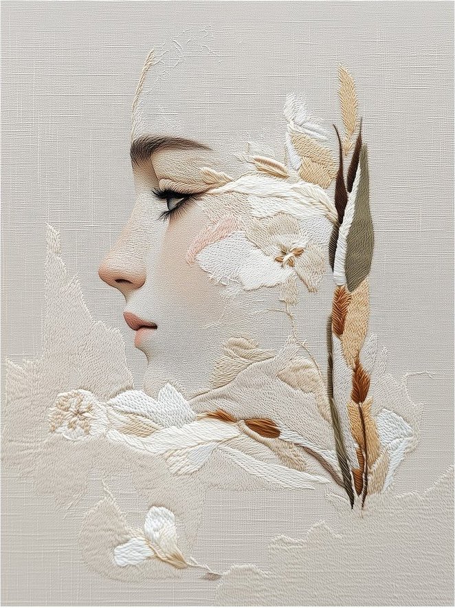 Obraz 60x80 cm Stitched Bloom – Styler Styler
