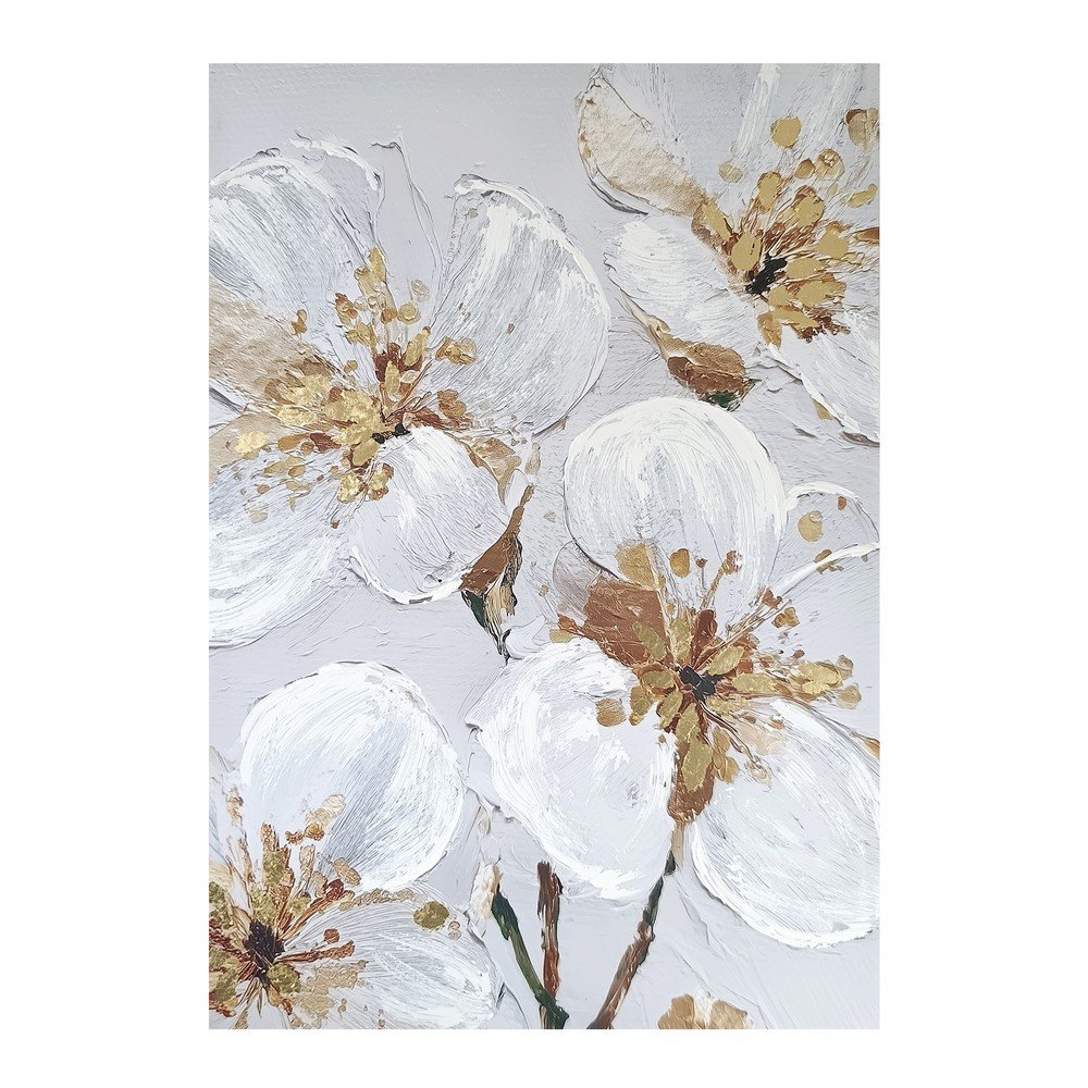 Obraz s ručně malovanými prvky na plátně 70x100 cm Petal Glow – Styler Styler