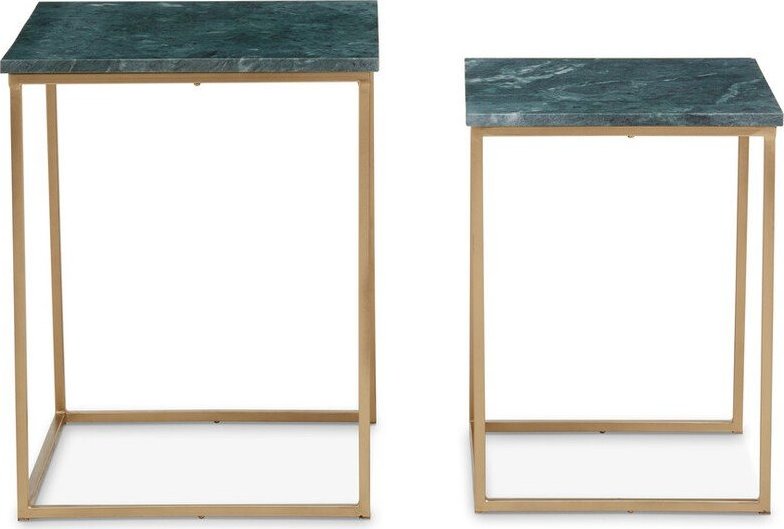 Odkládací stolky v sadě 2 ks s mramorovou deskou 40x40 cm Mandoli – Premier Housewares Premier Housewares