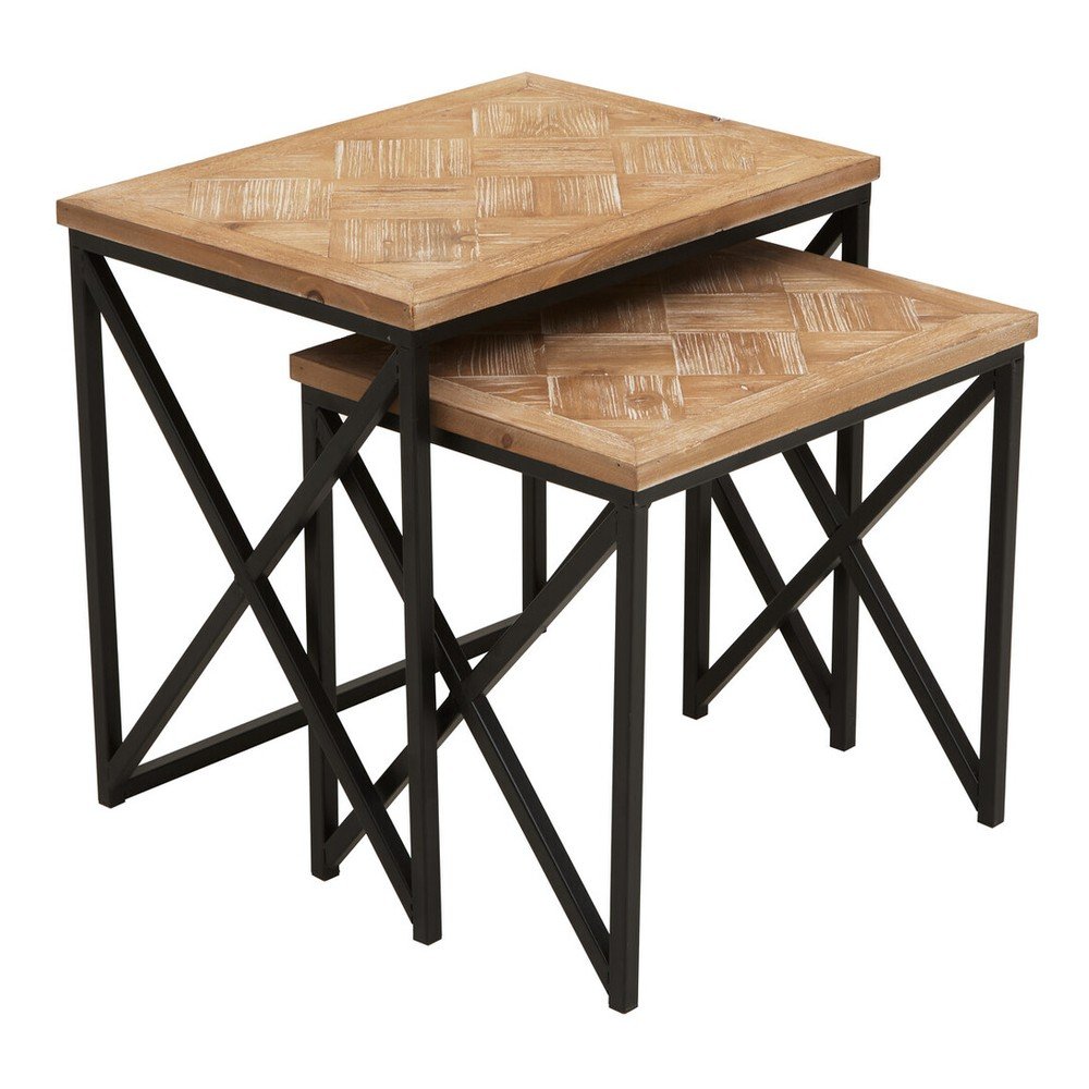 Odkládací stolky v sadě 2 ks z jedlového dřeva 38x51 cm Kickford – Premier Housewares Premier Housewares
