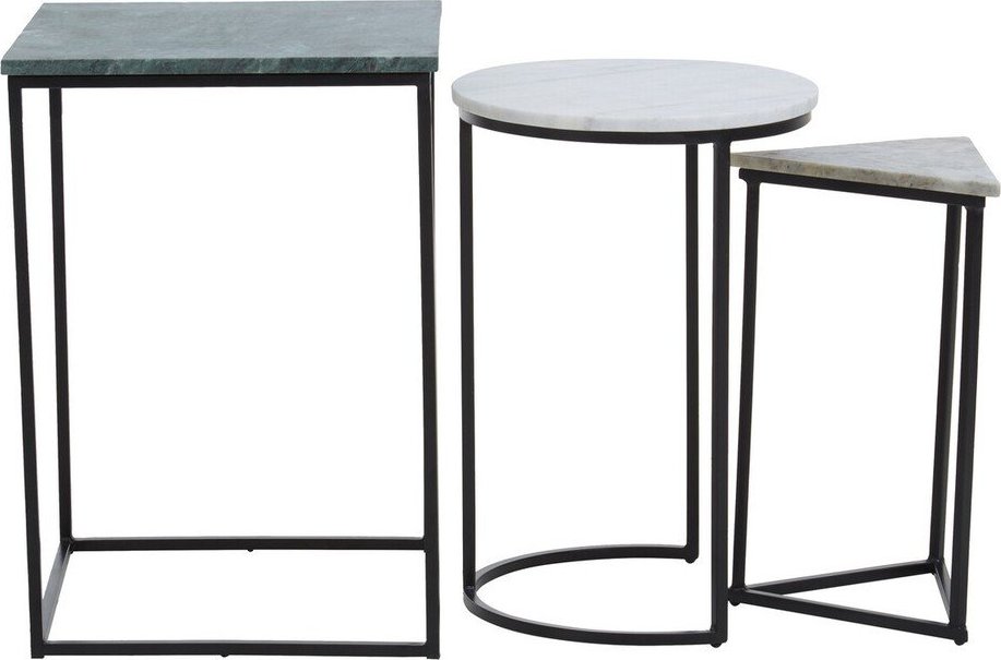 Odkládací stolky v sadě 3 ks s mramorovou deskou 40x40 cm Mandoli – Premier Housewares Premier Housewares