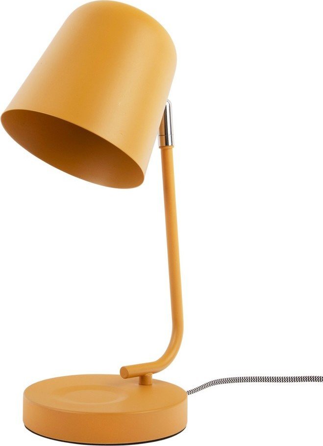 Okrově žlutá kovová stolní lampa (výška 38